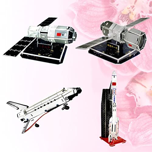 Puzzle spatial WESIEVYA 4 pièces Noir et blanc Navette spatiale Modèle de vaisseau spatial pour enfants Jouets NASA