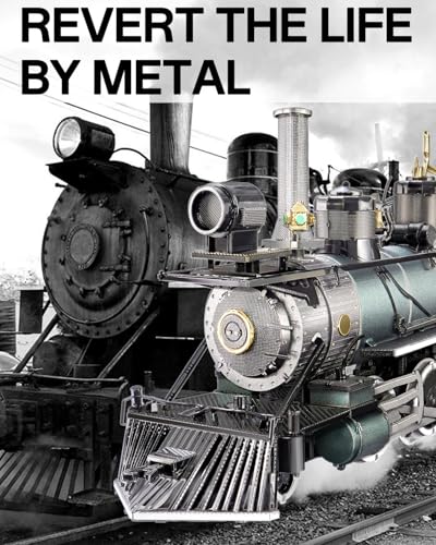 Piececool Puzzle 3D Metal Train à Vapeur, cadeau d'anniversaire pour adulte, puzzle 282 pièces