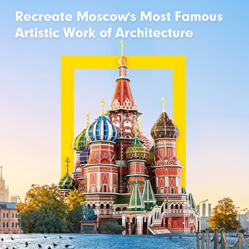 CubicFun Puzzle 3D National Geographic Russie Moscou Cathédrale Saint-Basile pour Enfants et Adultes avec Livret 224 Piè
