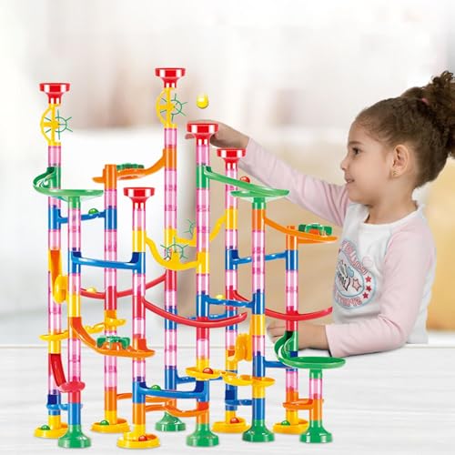 Circuit Billes 135 pièces | toboggans à billes marble run labyrinthe | jeux de construction labyrinthe | éléments ludiqu
