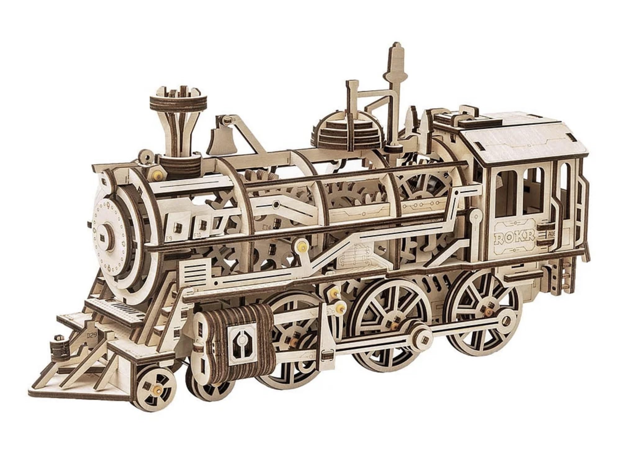 ROKR Locomotive Mécanique en Bois 3D Mobile Puzzle Modèle Train 14 Ans