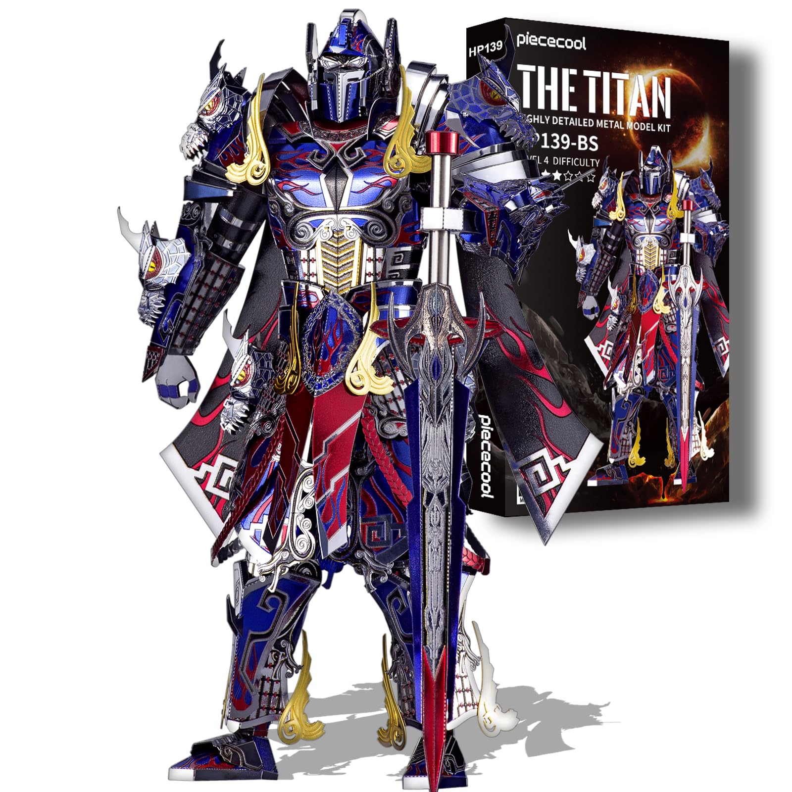 Piececool Puzzle 3D Metal Guerrier Mécanique Titan, Maquette Idéale en Acier Inoxydable 430 pour Adults, Restauration As