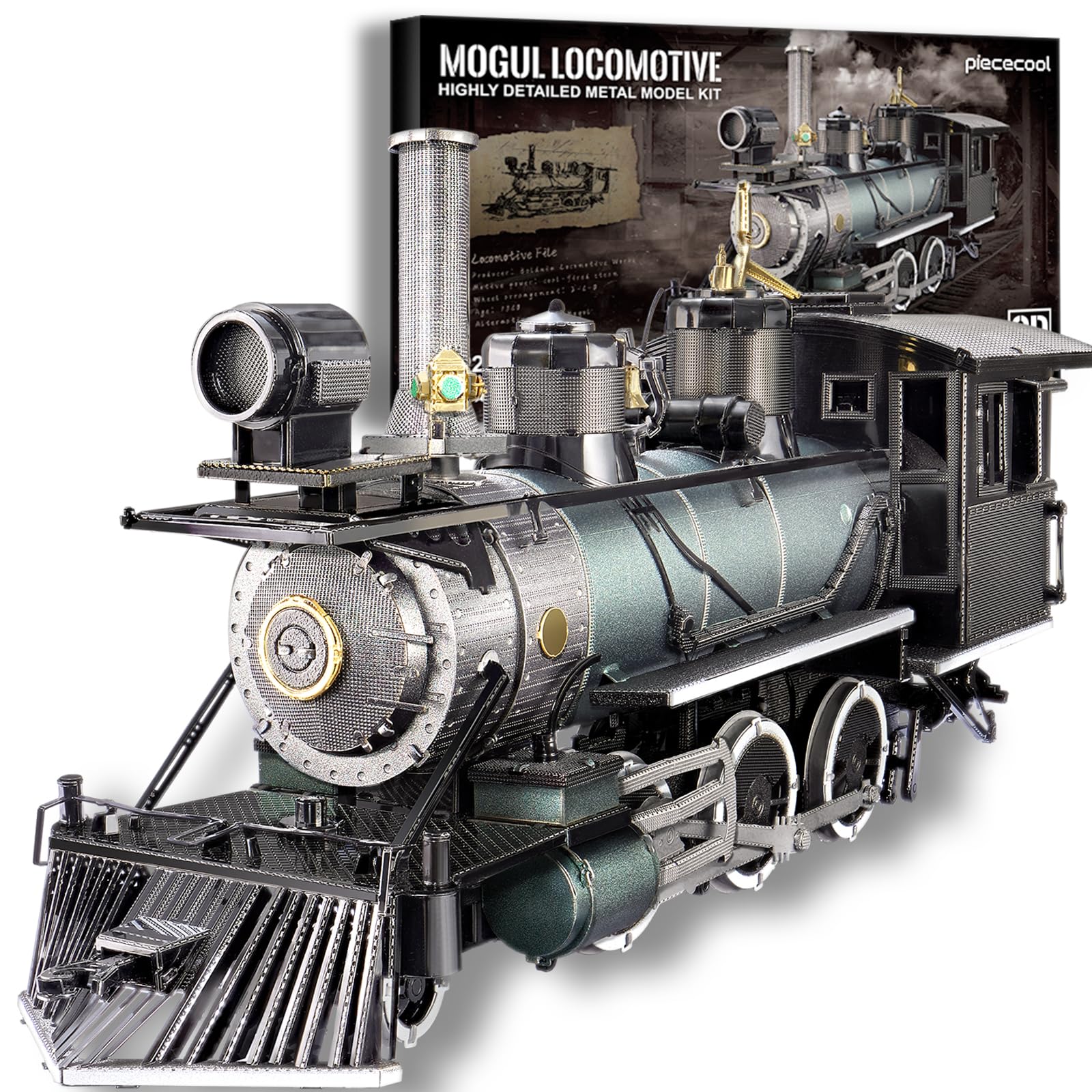 Piececool Puzzle 3D Metal Train à Vapeur, cadeau d'anniversaire pour adulte, puzzle 282 pièces