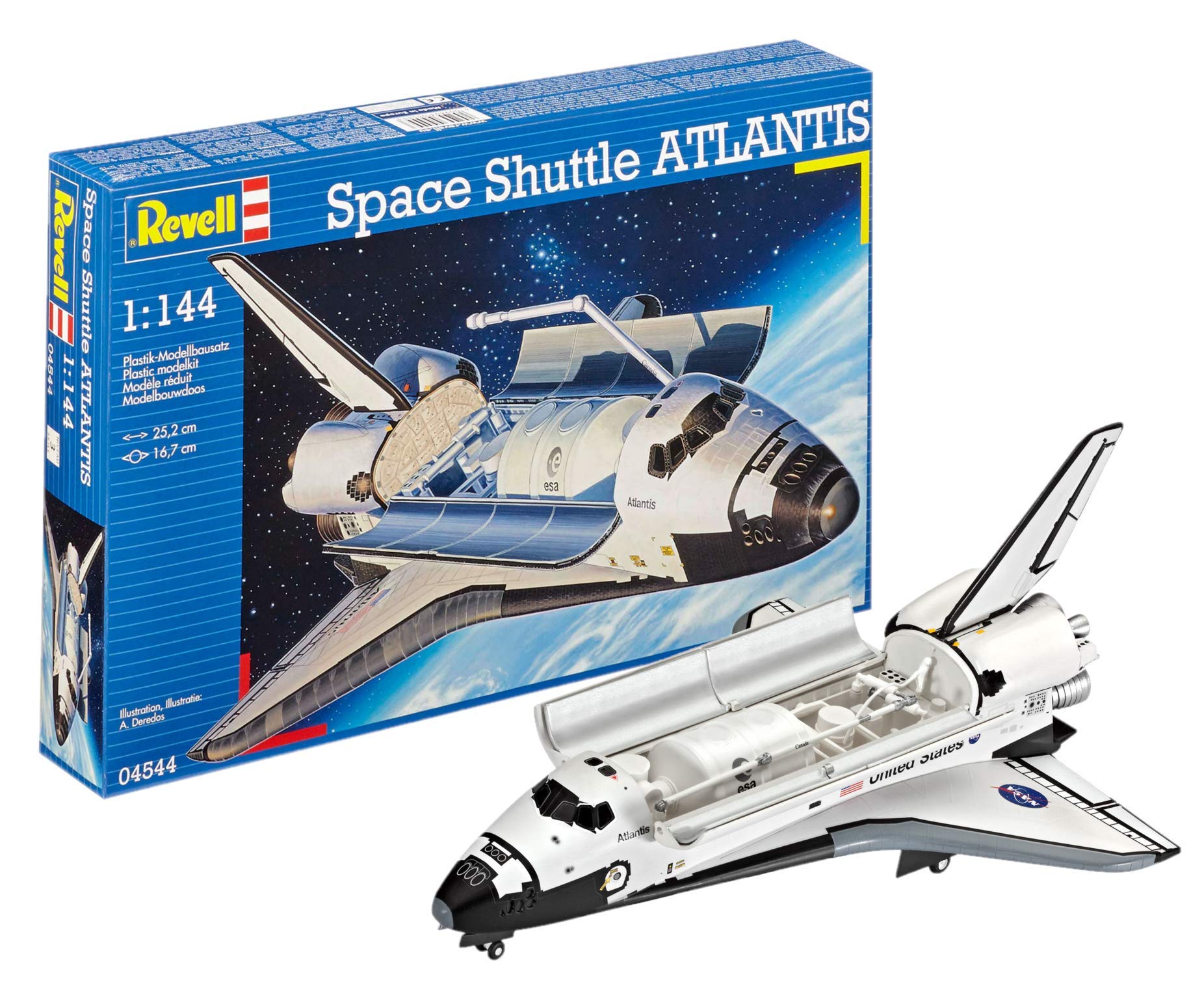 Revell - Space Shuttle Atlantis Maquette 2-Roues | Hobbyistes Enthusiastes | Collections Réalisme Élevé | Échelle 1:144 